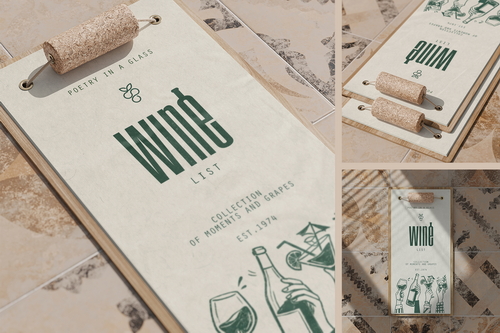 Cork Clip Wine List Clipboard Mockup