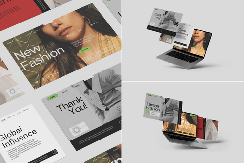 Laptop Screen Website Mockup
