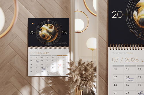 Monthly Wall Calendar Mockup