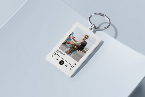 Personalized Song Keychain Mockup