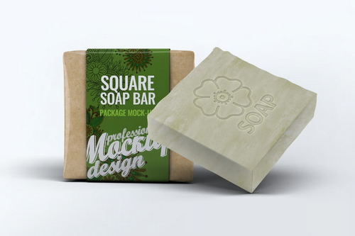 Square Soap Bar Package Mock-up