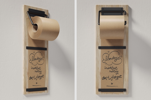 Kraft Paper Wall Roller Mockup