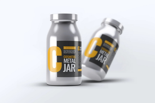 Metal Cosmetic Bottle Mock-Up