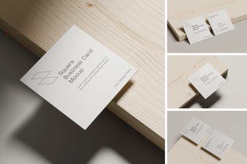 Square Business Card Mockup