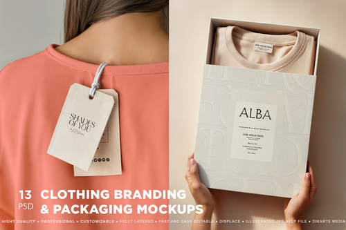 Clothing Branding & Packaging Mockup