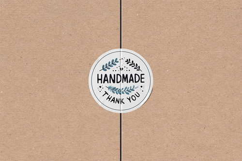 Round Glossy Glued Sticker Mockup