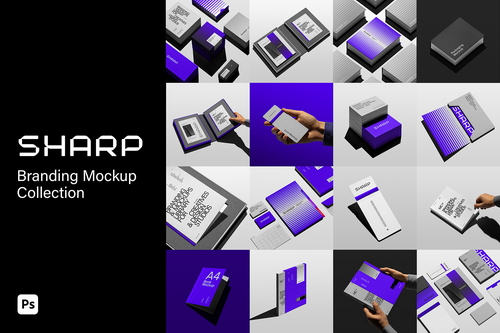 Branding Identity Mockups / Sharp Series