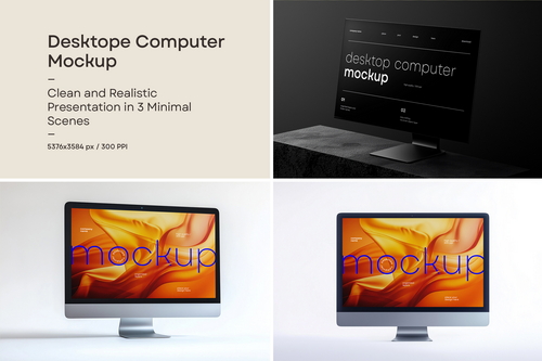 Desktop Computer Mockup &ndash; Realistic iMac-Style Display for UI, Web & Branding Presentations