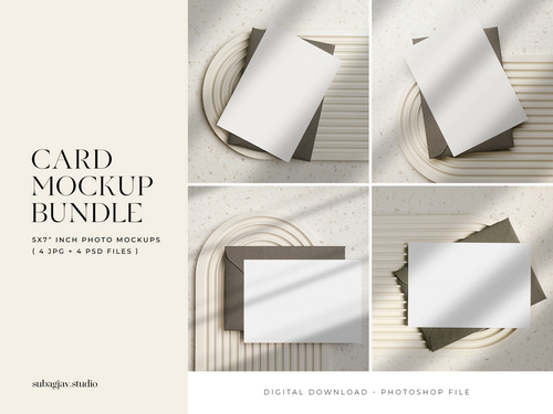 Wedding 5x7 Card Photo Mockups Bundle