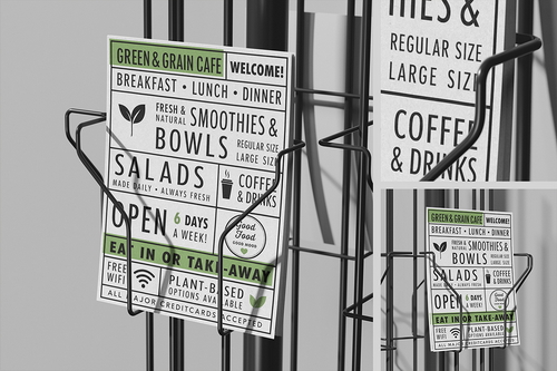 Rotating Wire Display with Flyer Mockup