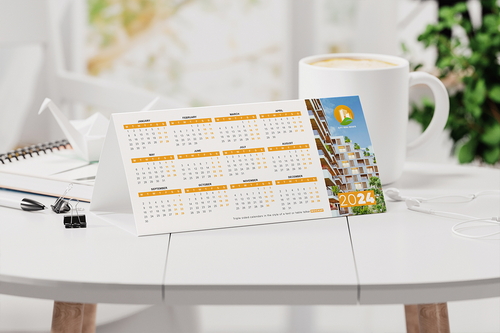Tent Desk Calendar Mockup