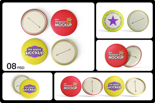 Pin Badge Mockup