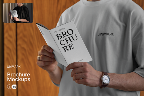Brochure in hands Mockups