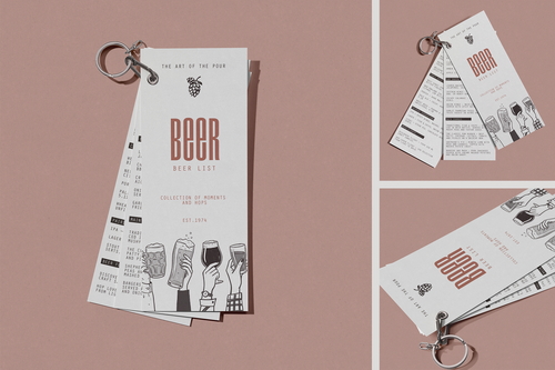 Ring-Bound Menu Cards Mockup
