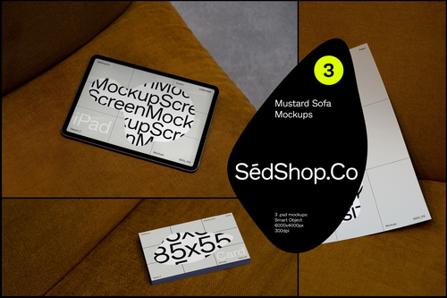Mustard Sofa Mockup Pack