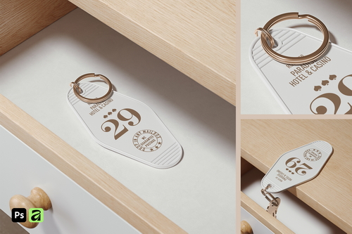 Drawer Scene Keychain Mockup
