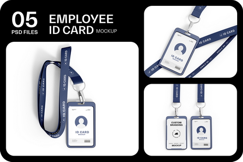 Modern ID Card and Lanyard Mockup Design