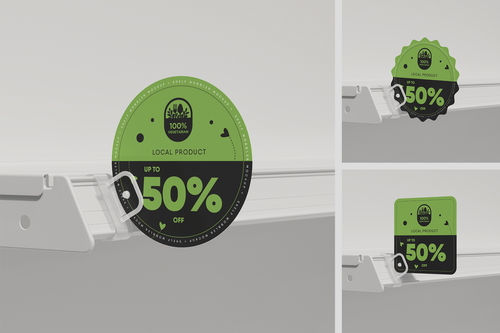 Promotional Shelf Sign Holder Mockup