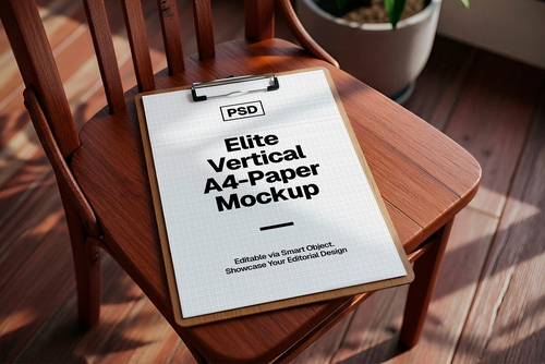 Vertical A4 Paper Mockup