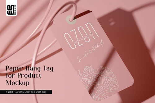 Paper Hang Tag for Product Mockup