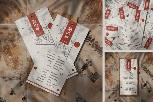 Tag-Style Menu with Eyelet Mockup