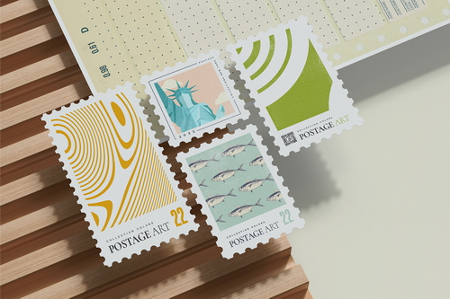 Postage stamps Mock up