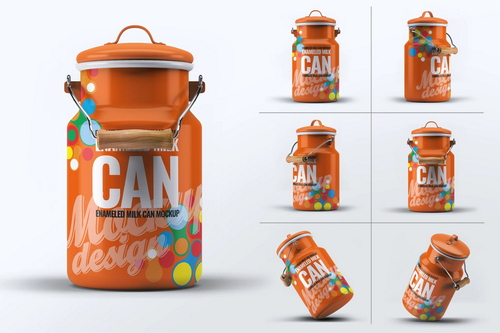 Enamel Milk Can Mock-Up