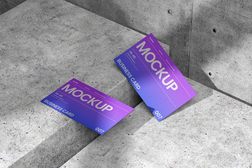 Concrete Business Card Mockup Template
