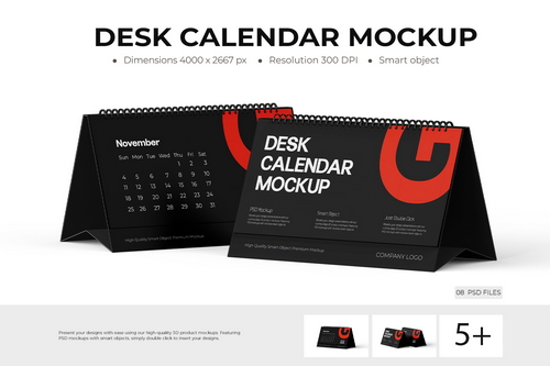 Desk Calendar Mockup