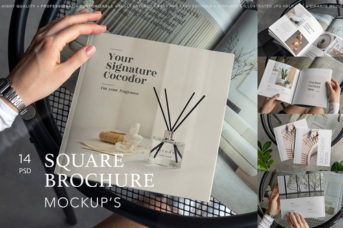 Square Brochure Mockups