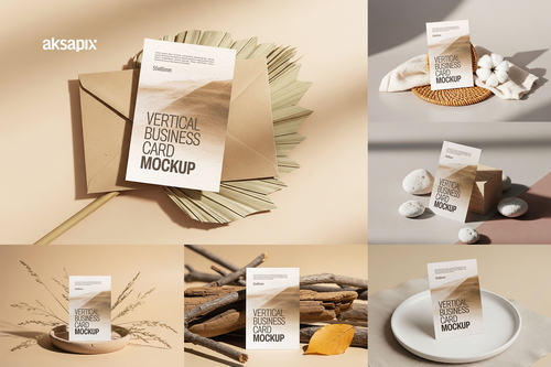 Minimalist Vertical Business Card Mockup