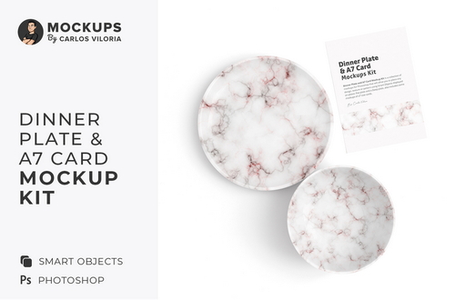 Dinner Plate and A7 Card Mockup Kit