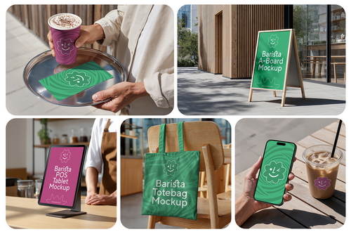Coffee Branding Mockups / Barista Series