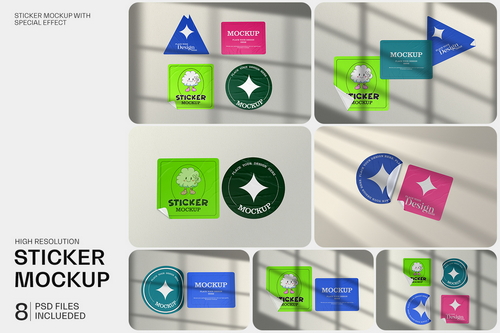 Easy Customizable Sticker Mockup