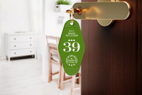 Hanging Hotel Key Chain Mockup