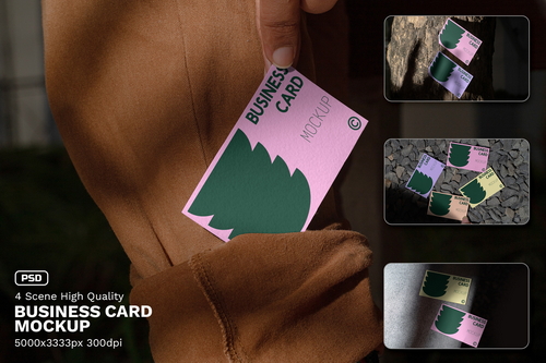 Realistic Business Card Mockup