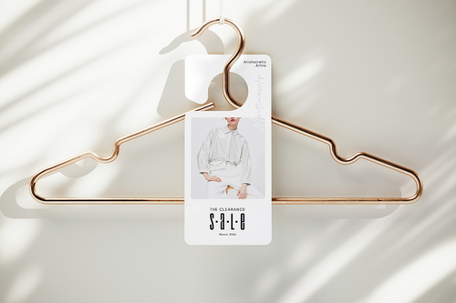 Advertising Hanging Tag for Clothing Store Mockup