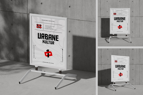 Advertising Metal Sidewalk Sign Mockup