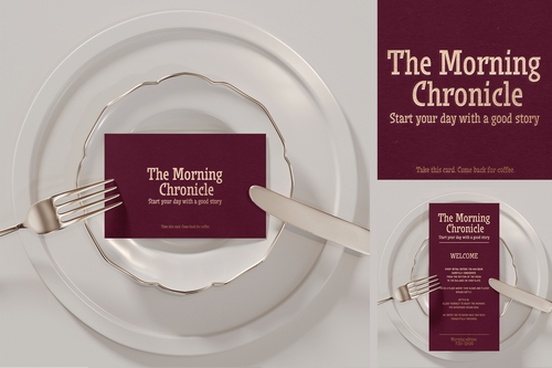 Restaurant Foil Stamped Card Mockup