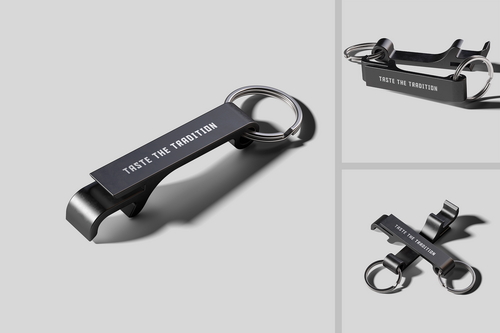 Metal Keychain Bottle Opener Mockup