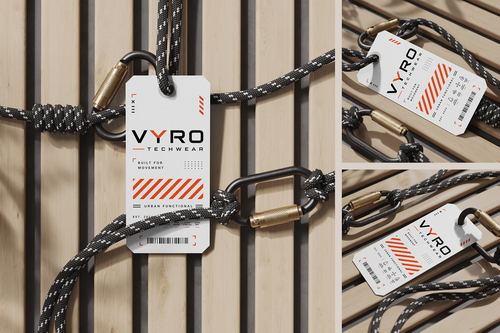 Clothing Tag with Rope Mockup