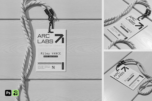 Rope Lanyard Badge Mockup