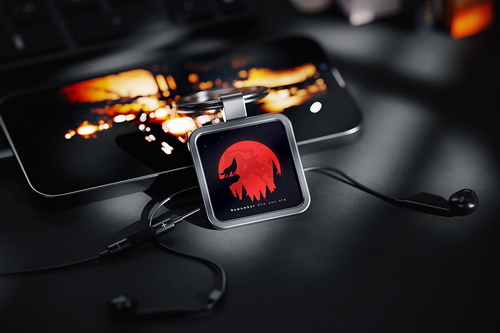 Square Metal Keychain Mockup
