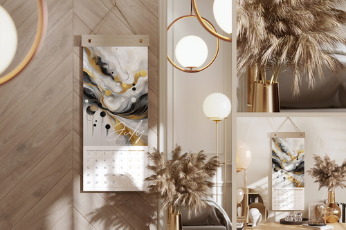 Wall Hanging Calendar Poster Mockup