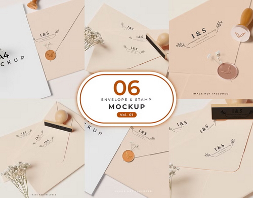Envelope & Stamp mockup