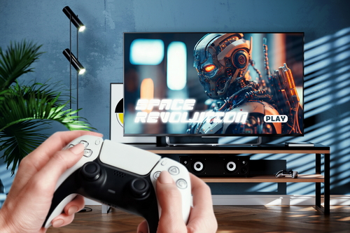 TV Screen with the Game Play Mockup