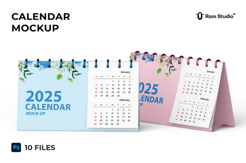 Standing Desk Tent Calendar Mockup