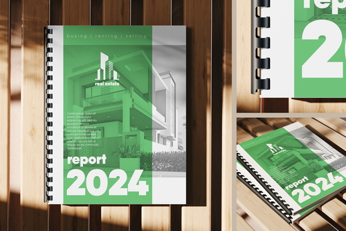 Comb Bound Book US Letter Size Mockup