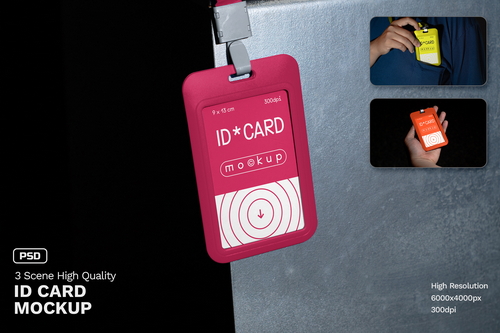 Realistic Scene ID Card Mockup - VOL 2