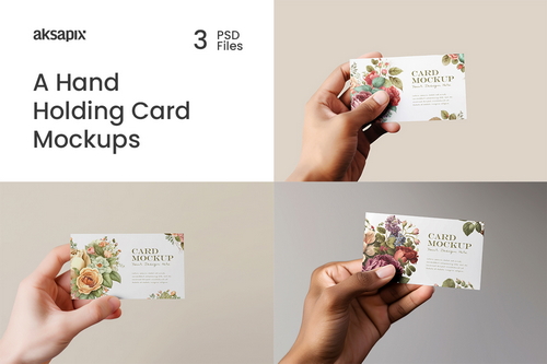 A Hand Holding Card Mockup